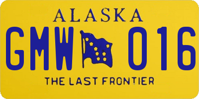 AK license plate GMW016