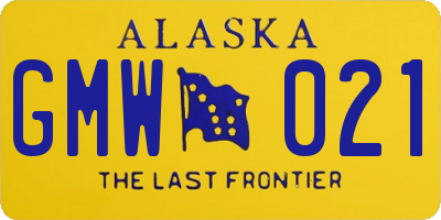 AK license plate GMW021