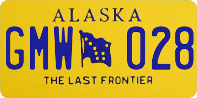 AK license plate GMW028
