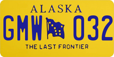 AK license plate GMW032
