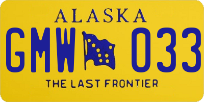 AK license plate GMW033