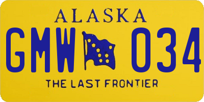 AK license plate GMW034