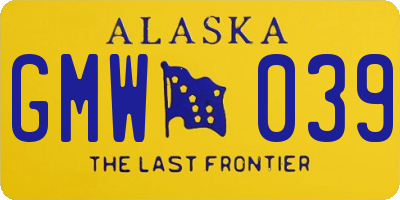AK license plate GMW039