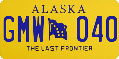 AK license plate GMW040