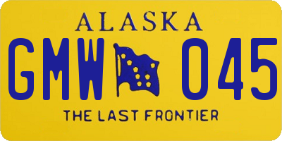 AK license plate GMW045