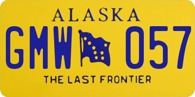 AK license plate GMW057