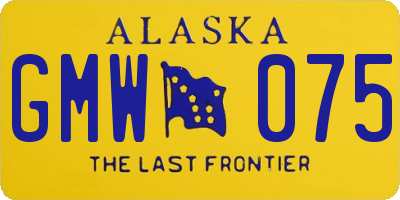 AK license plate GMW075