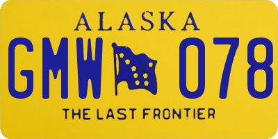 AK license plate GMW078