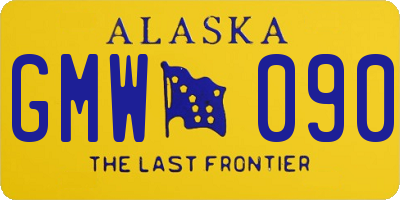 AK license plate GMW090
