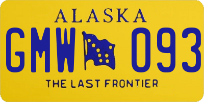AK license plate GMW093
