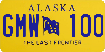 AK license plate GMW100