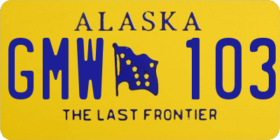 AK license plate GMW103