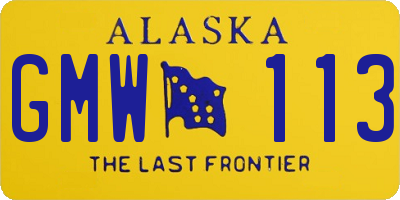 AK license plate GMW113