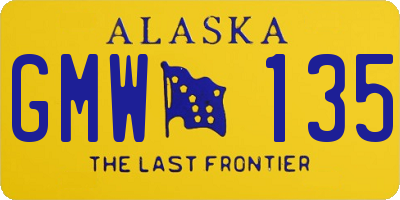 AK license plate GMW135
