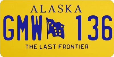 AK license plate GMW136