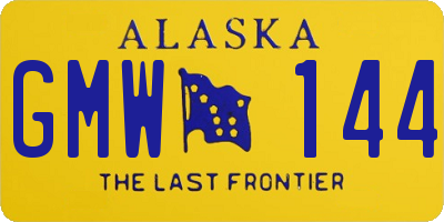 AK license plate GMW144