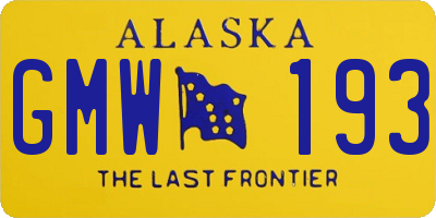 AK license plate GMW193