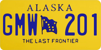AK license plate GMW201