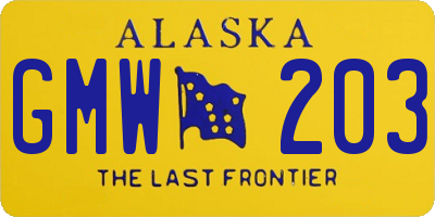 AK license plate GMW203