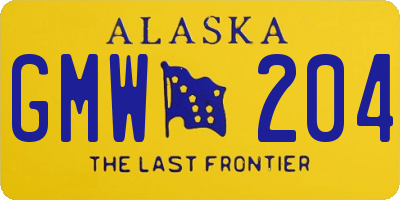 AK license plate GMW204