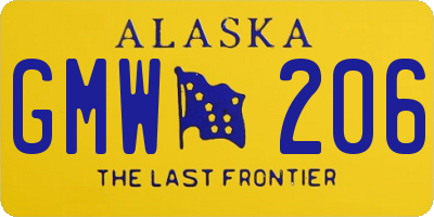 AK license plate GMW206