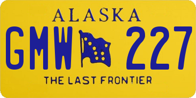 AK license plate GMW227