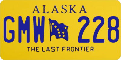 AK license plate GMW228