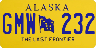 AK license plate GMW232