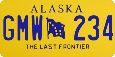 AK license plate GMW234
