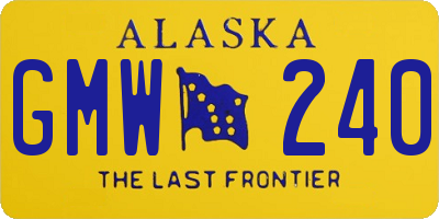 AK license plate GMW240