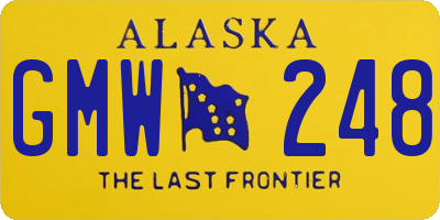AK license plate GMW248