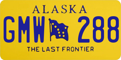 AK license plate GMW288