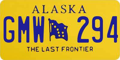 AK license plate GMW294
