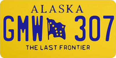 AK license plate GMW307