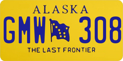 AK license plate GMW308