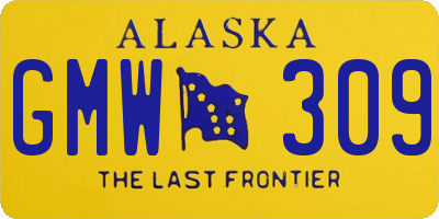 AK license plate GMW309