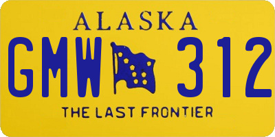 AK license plate GMW312