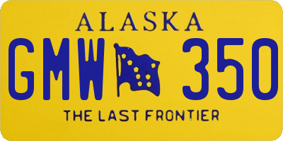 AK license plate GMW350