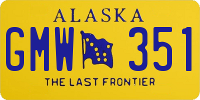 AK license plate GMW351