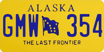 AK license plate GMW354