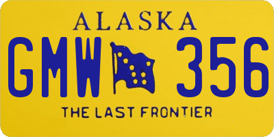 AK license plate GMW356