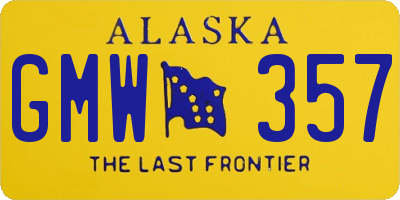 AK license plate GMW357