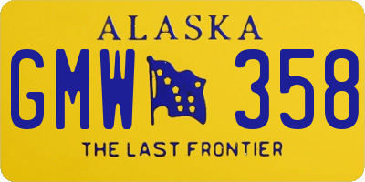 AK license plate GMW358