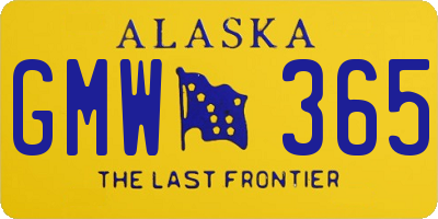 AK license plate GMW365