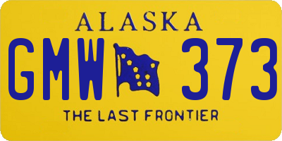 AK license plate GMW373