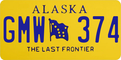 AK license plate GMW374