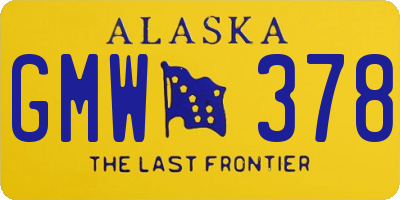 AK license plate GMW378