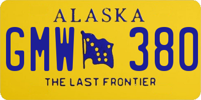 AK license plate GMW380