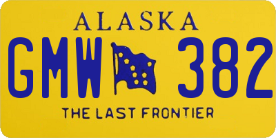 AK license plate GMW382