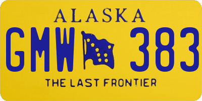 AK license plate GMW383